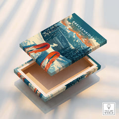 Breckenridge Print Colorado box art featuring skis and mountain scenery, perfect for nature lovers and adventure seekers.