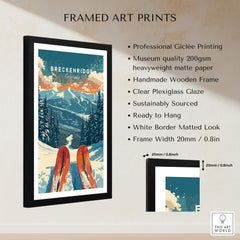 Breckenridge Print Colorado framed art print featuring mountains and ski design, perfect for nature lovers.