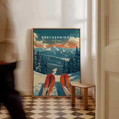 Breckenridge Print Colorado showcasing a ski wall art design set in a stylish indoor space.
