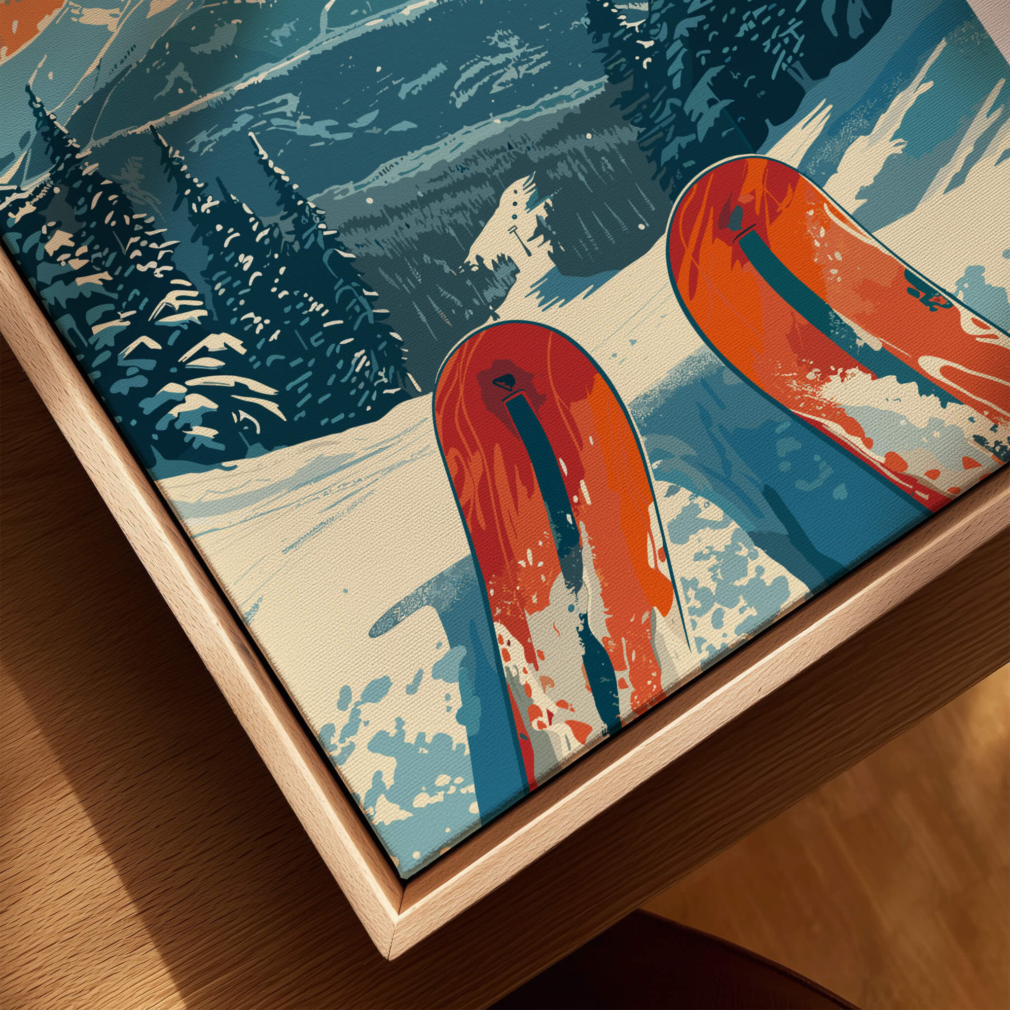 Breckenridge Print Colorado featuring vibrant ski art and scenic mountain views for adventure seekers.