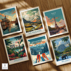 Breckenridge Print Colorado featured among global travel art prints including Venice, Paris, Singapore, the Highlands, and Sri Lanka.