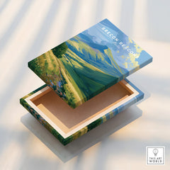 Brecon Beacons Wales Pen y Fan Travel Poster — stretched canvas print floating detail mirror edge
