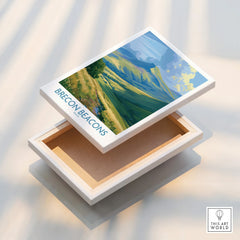 Brecon Beacons Wales Pen y Fan Wall Art — stretched canvas print floating detail mirror edge