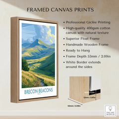 Brecon Beacons Wales Pen y Fan Wall Art — framed canvas float frame details quality