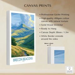Brecon Beacons Wales Pen y Fan Wall Art — canvas print stretched cotton canvas details