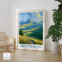 Brecon Beacons Wales Pen y Fan Wall Art — large framed print room setting chair plant