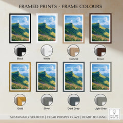 Brecon Beacons Wales Mountains Travel Poster — framed print colour options