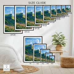 Brecon Beacons Wales Mountains Travel Poster — wall art poster size guide thisartworld
