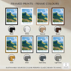 Brecon Beacons Wales Mountains Wall Art — framed print colour options