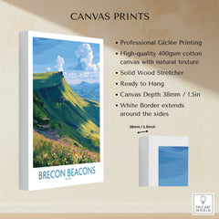 Brecon Beacons Wales Mountains Wall Art — canvas print stretched cotton canvas details