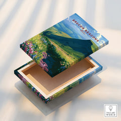 Brecon Beacons Wales Wildflowers Travel Poster — stretched canvas print floating detail mirror edge