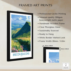 Brecon Beacons Wales Wildflowers Wall Art — framed print details measurements quality details