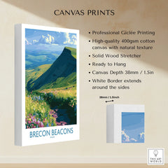 Brecon Beacons Wales Wildflowers Wall Art — canvas print stretched cotton canvas details