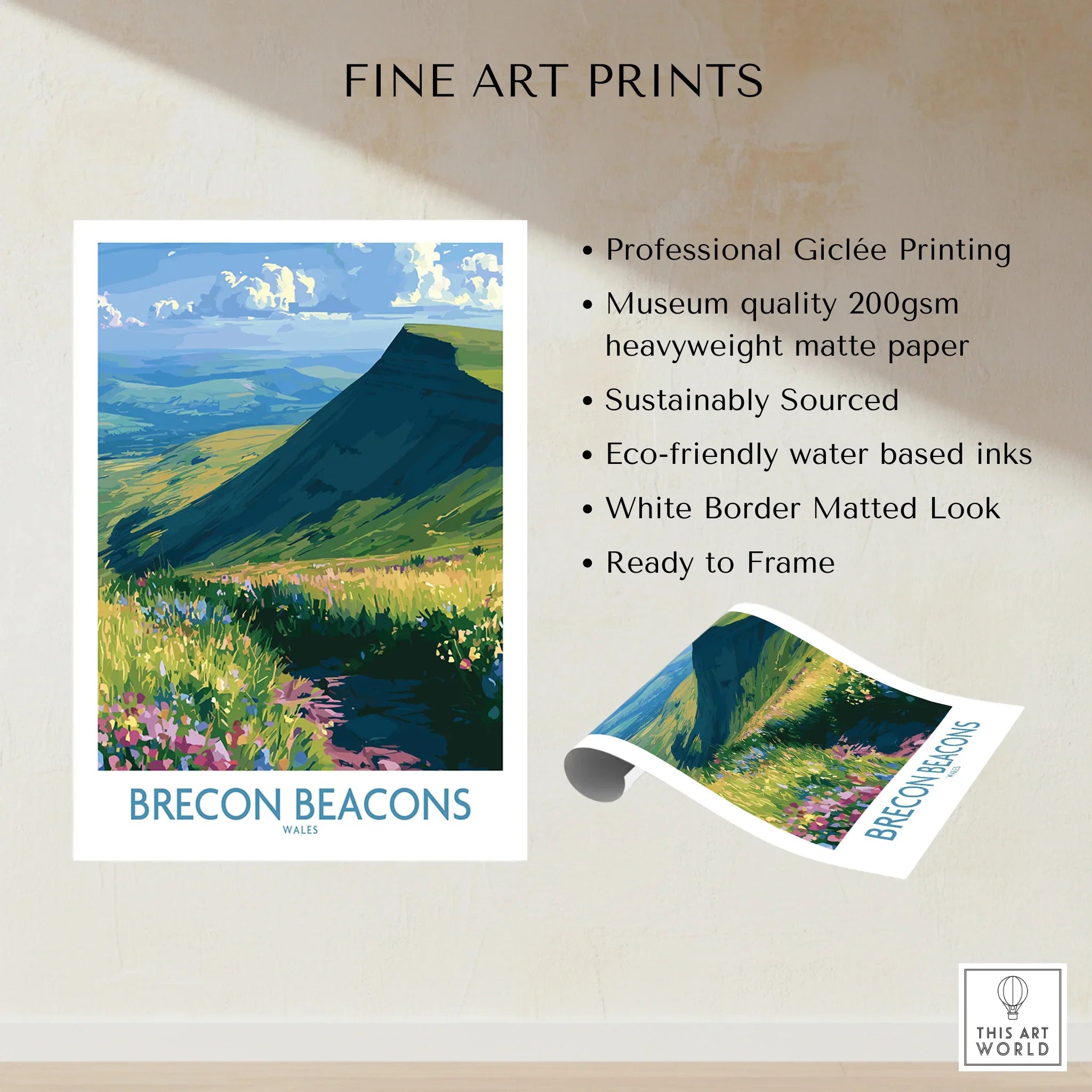 Brecon Beacons Wales Wildflowers Wall Art — fine art print unframed quality details