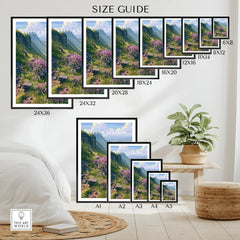 Brecon Beacons Wales Heather Travel Poster — wall art poster size guide thisartworld