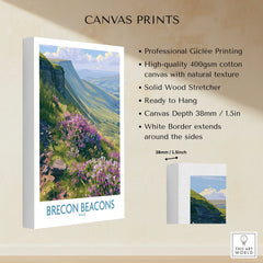 Brecon Beacons Wales Heather Wall Art — canvas print stretched cotton canvas details