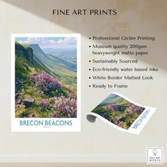 Brecon Beacons Wales Heather Wall Art — fine art print unframed quality details