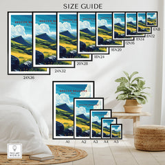 Brecon Beacons Wales Valley Travel Poster — wall art poster size guide thisartworld