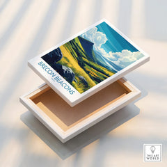 Brecon Beacons Wales Valley Wall Art — stretched canvas print floating detail mirror edge