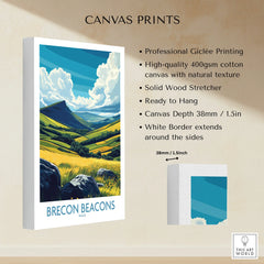 Brecon Beacons Wales Valley Wall Art — canvas print stretched cotton canvas details