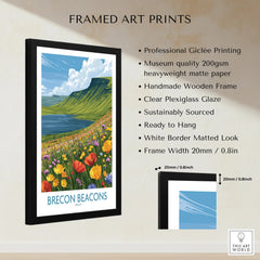 Brecon Beacons Wales Mountain Lake Wall Art — framed print details measurements quality details