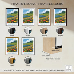 Brecon Beacons Wales Mountain Lake Wall Art — framed canvas float frame colour options