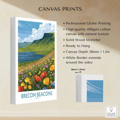 Brecon Beacons Wales Mountain Lake Wall Art — canvas print stretched cotton canvas details