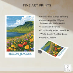 Brecon Beacons Wales Mountain Lake Wall Art — fine art print unframed quality details