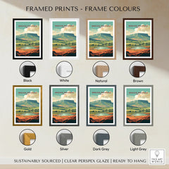 Brecon Beacons Wales Landscape Travel Poster — framed print colour options
