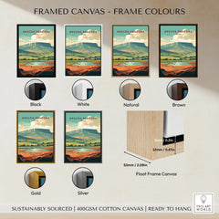 Brecon Beacons Wales Landscape Travel Poster — framed canvas float frame colour options