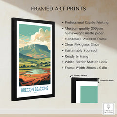 Brecon Beacons Wales Landscape Wall Art — framed print details measurements quality details