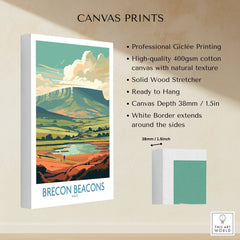 Brecon Beacons Wales Landscape Wall Art — canvas print stretched cotton canvas details