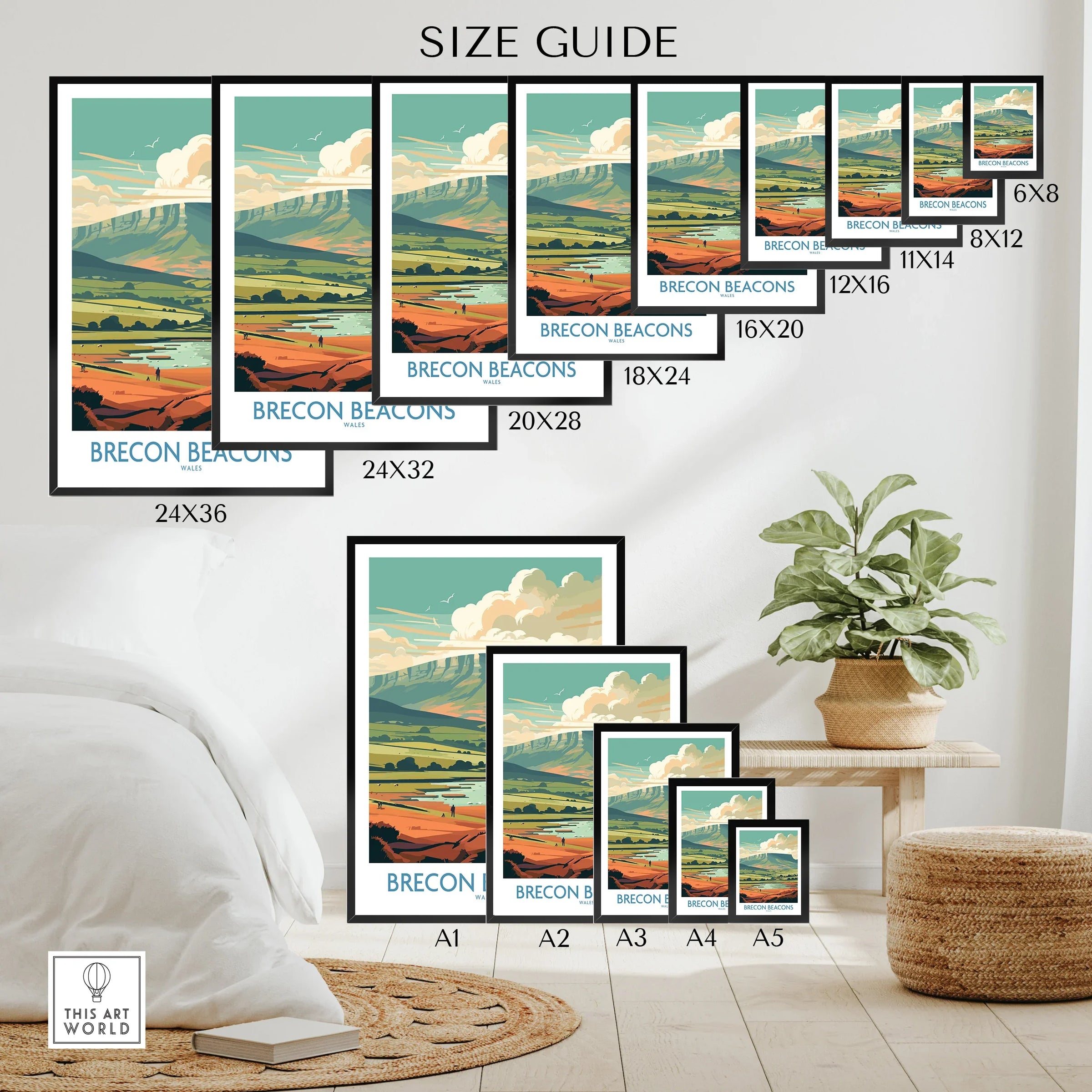 Brecon Beacons Wales Landscape Wall Art — wall art poster size guide thisartworld