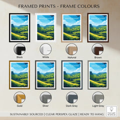 Brecon Beacons Wales Countryside Travel Poster — framed print colour options