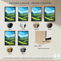 Brecon Beacons Wales Countryside Travel Poster — framed canvas float frame colour options