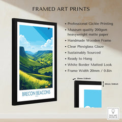 Brecon Beacons Wales Countryside Wall Art — framed print details measurements quality details