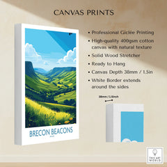 Brecon Beacons Wales Countryside Wall Art — canvas print stretched cotton canvas details