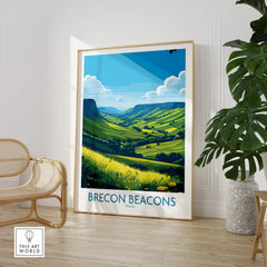 Brecon Beacons Wales Countryside Wall Art — large framed print room setting chair plant