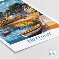 Brittany Wall Art Print featuring vibrant colors and charming landscapes of Brittany, France.