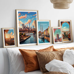 Brooklyn Print framed artwork collection featuring iconic cityscapes and urban elegance.