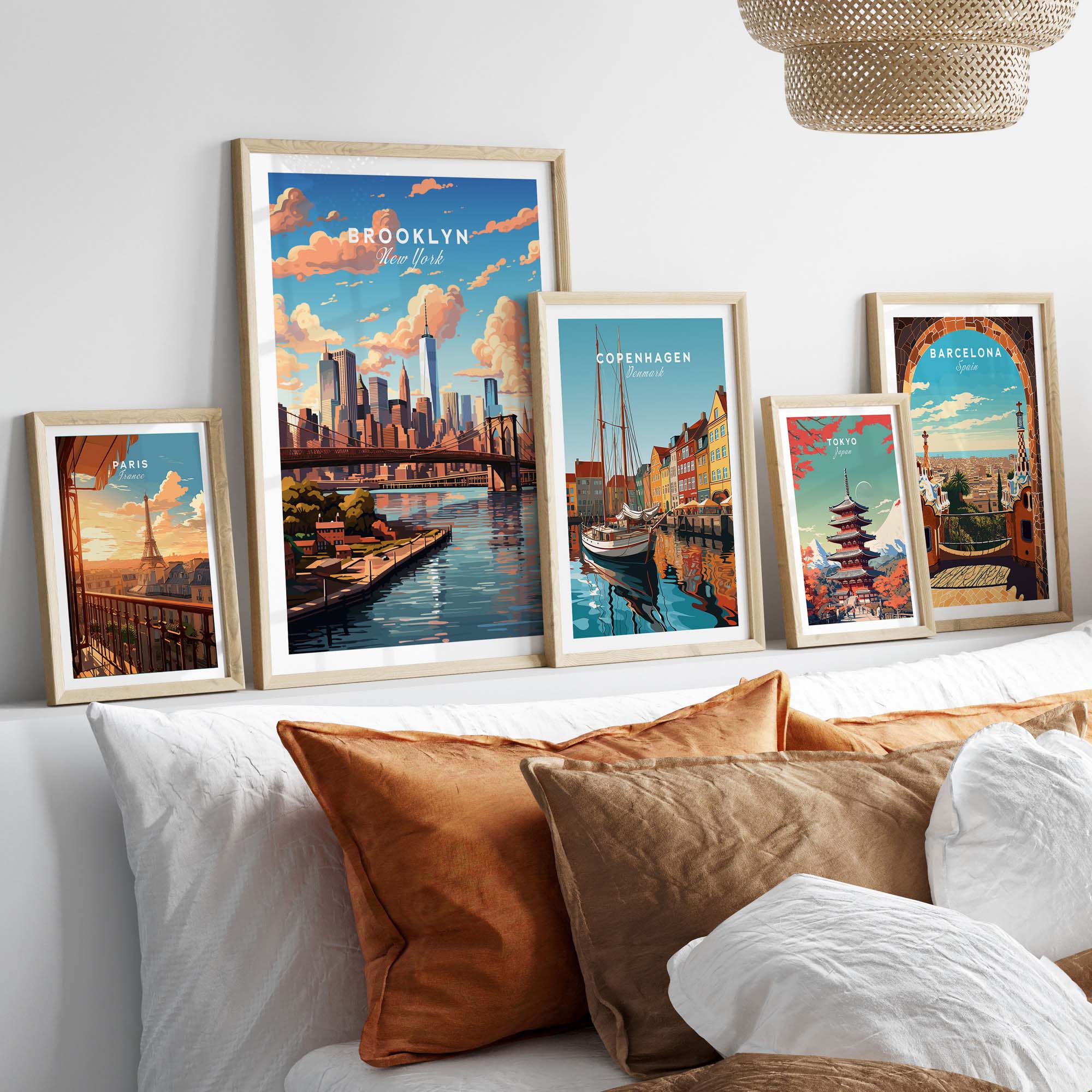 Brooklyn Print framed artwork collection featuring iconic cityscapes and urban elegance.