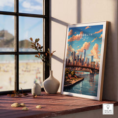 Brooklyn Print showcasing iconic bridge and urban elegance in a stylish setting.