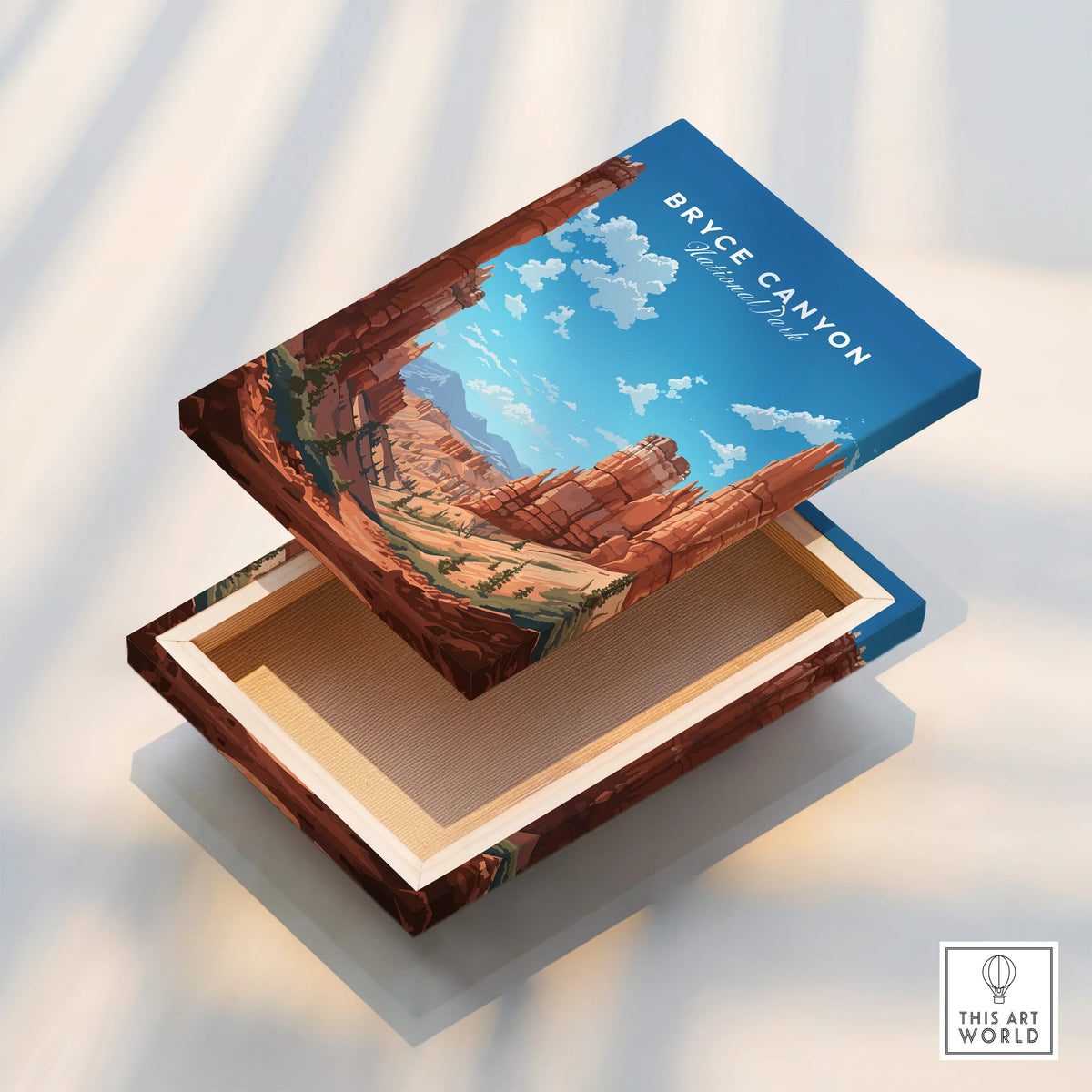 Bryce Canyon National Park print on stretched canvas with floating frame detail