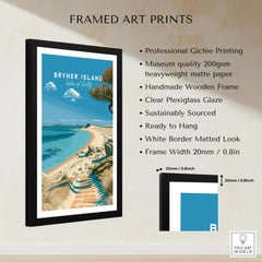 Bryher Isles of Scilly Beach Travel Poster — framed print details measurements quality details