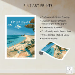 Bryher Isles of Scilly Beach Travel Poster — fine art print unframed quality details