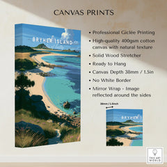 Bryher Isles of Scilly Cove Travel Poster — canvas print stretched cotton canvas details