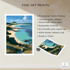 Bryher Isles of Scilly Cove Travel Poster — fine art print unframed quality details