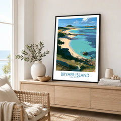 Bryher Isles of Scilly Shore Wall Art — framed artwork living room lifestyle setting