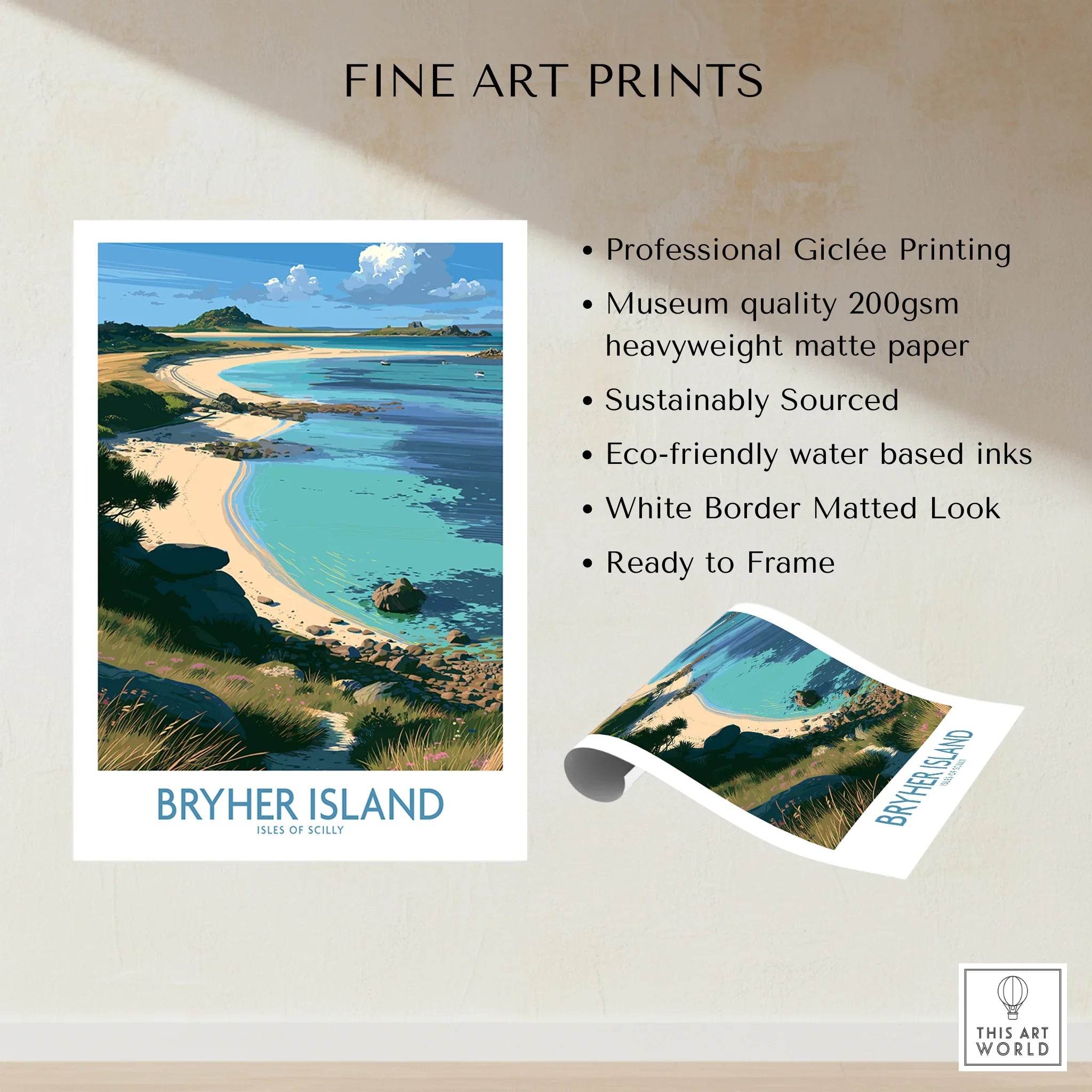 Bryher Isles of Scilly Shore Wall Art — fine art print unframed quality details