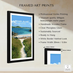 Bryher Isles of Scilly Coast Path Travel Poster — framed print details measurements quality details